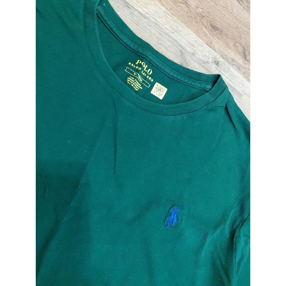 Polo Ralph Lauren Shirt Mens Med Green‎ Tee Tshirt Long Sleeve Limited Use